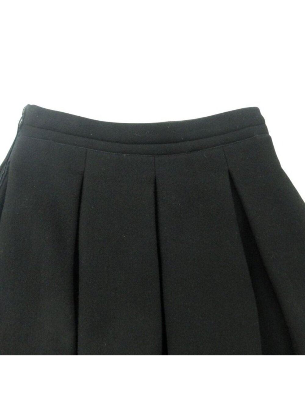 Miu Miu Skirt Flare Tuck Box Pleats Wool Black - Picture 3 of 7